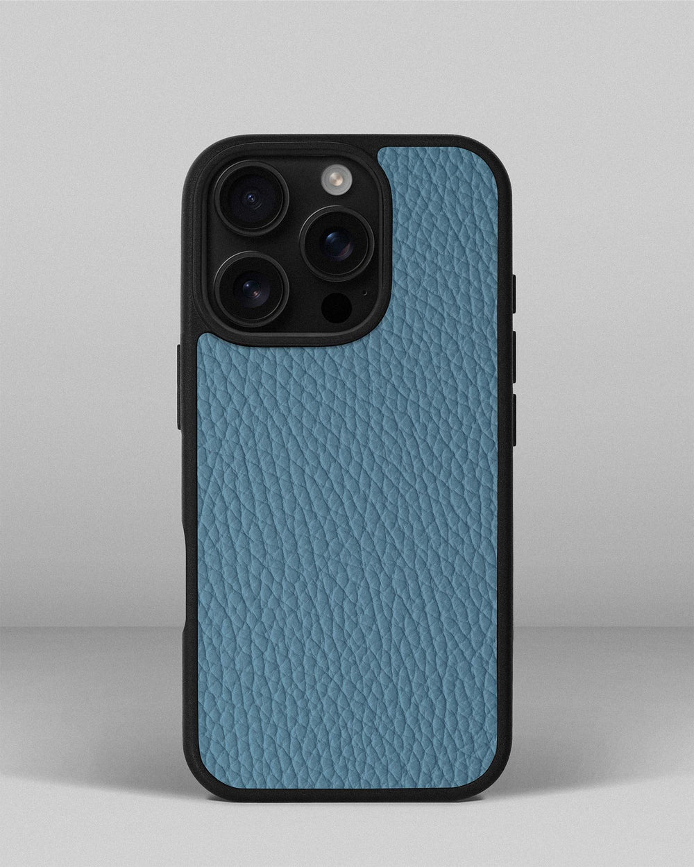 Etui z niebieskiej skóry cielęcej typu floater do iPhone 16 Pro