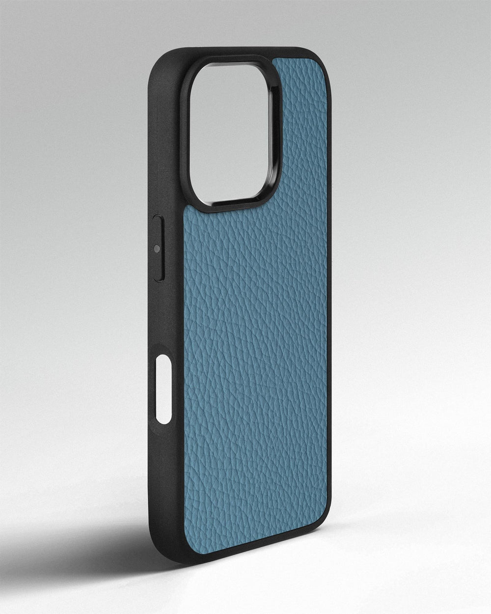 Etui z niebieskiej skóry cielęcej typu floater do iPhone 16 Pro