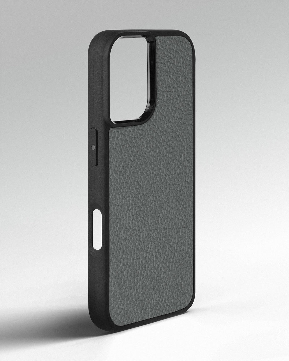 Etui z szarej cielęcej skóry flotar na iPhone 16 Plus