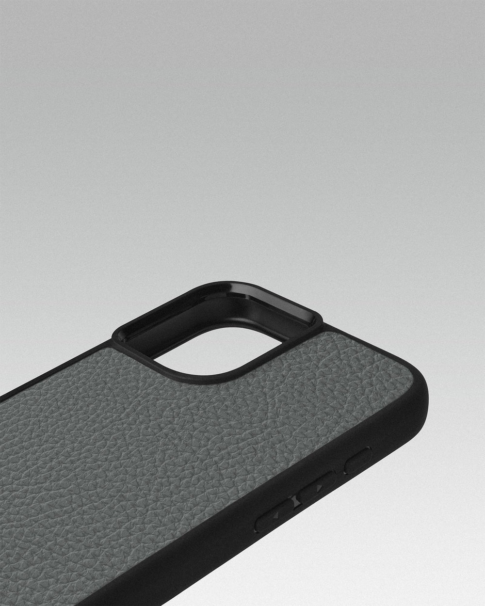 Etui z szarej cielęcej skóry flotar na iPhone 16 Plus