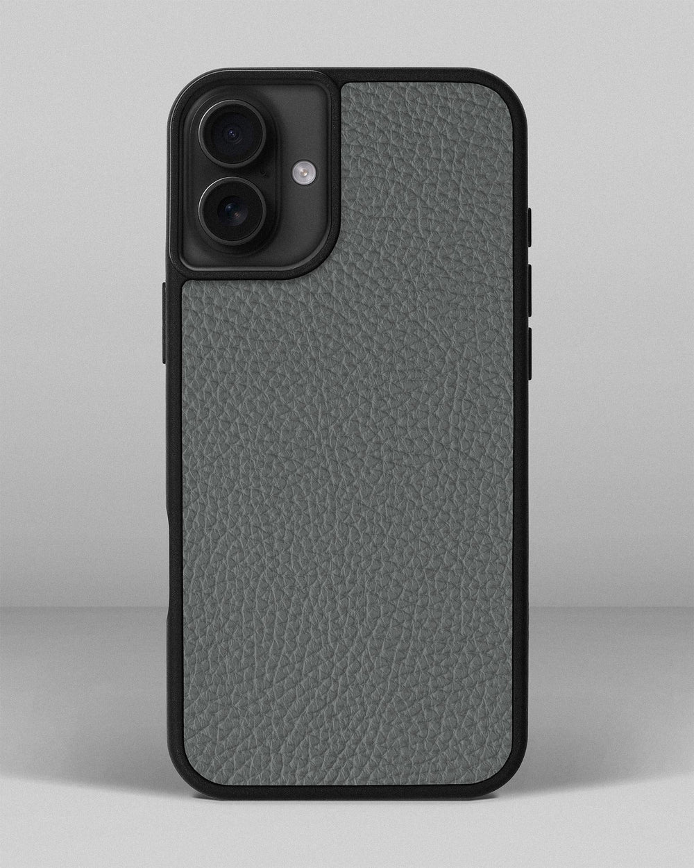 Etui z szarej cielęcej skóry flotar na iPhone 16 Plus