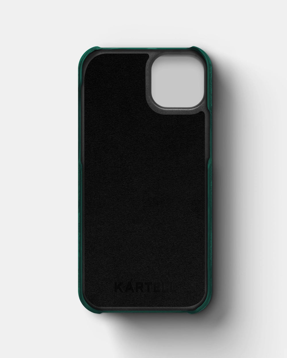 Зелений обтягнутий чохол з алькантари для iPhone 15