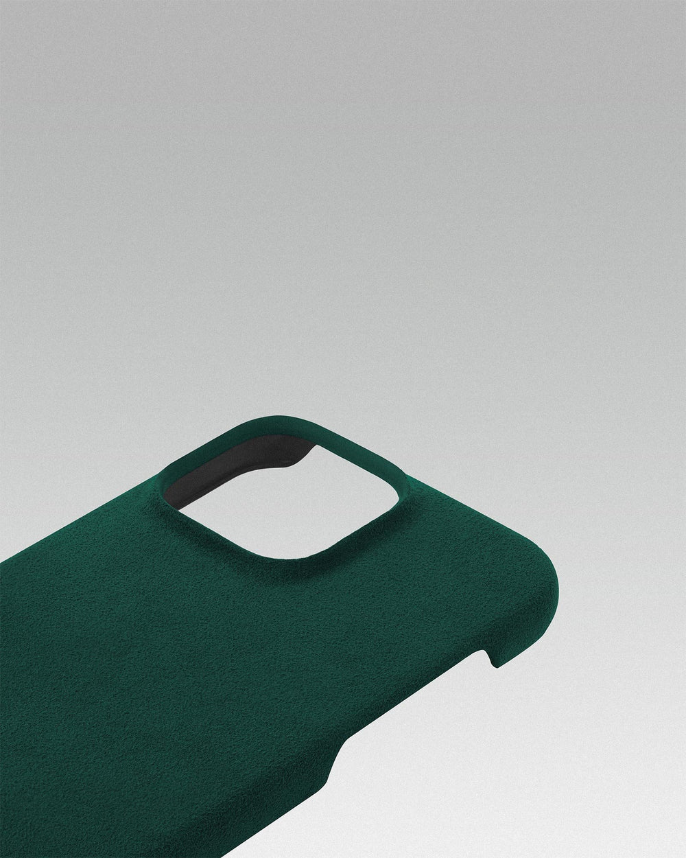 Zielone etui z alcantary na iPhone 16 Pro