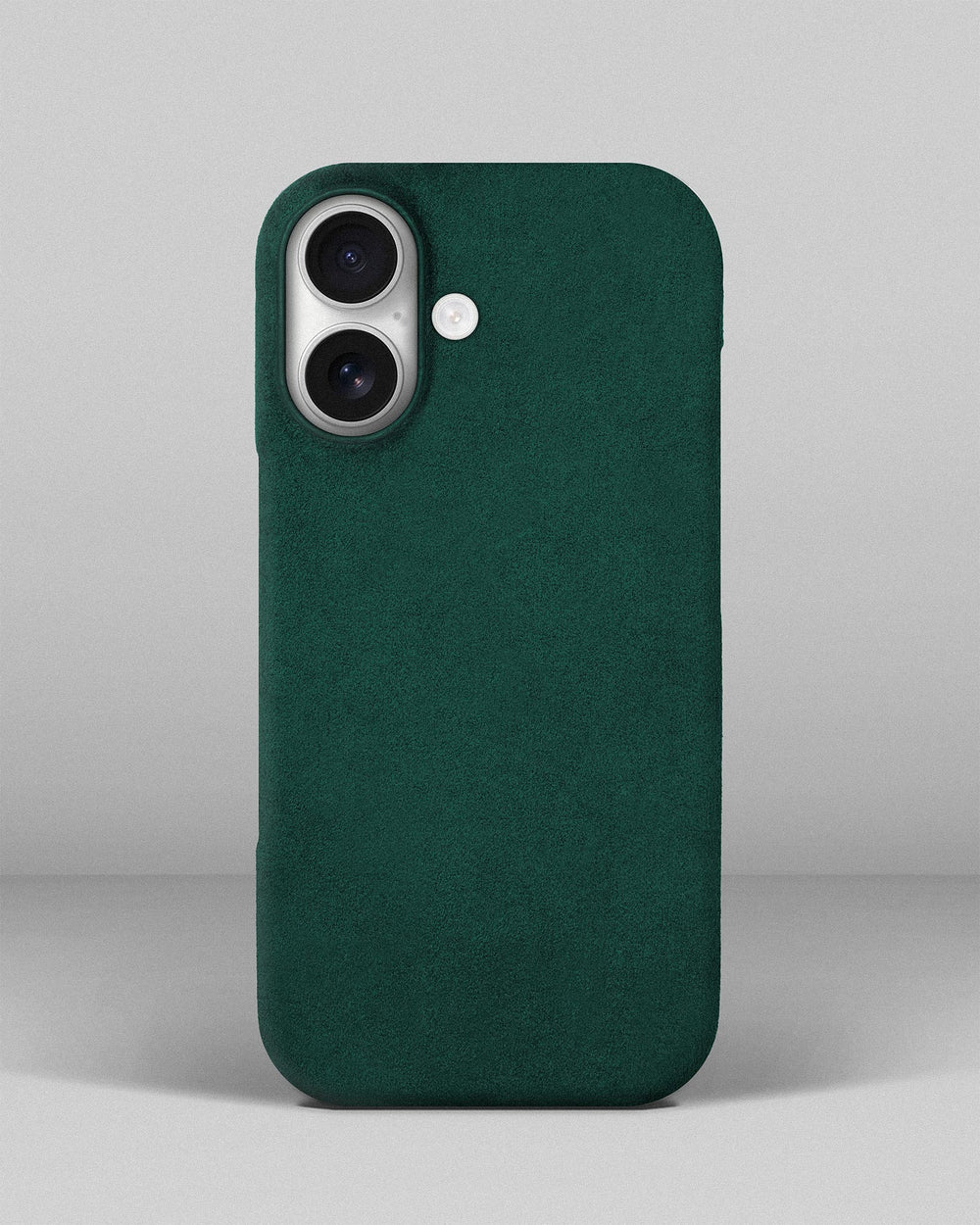 Zielone etui z alcantary do iPhone 17