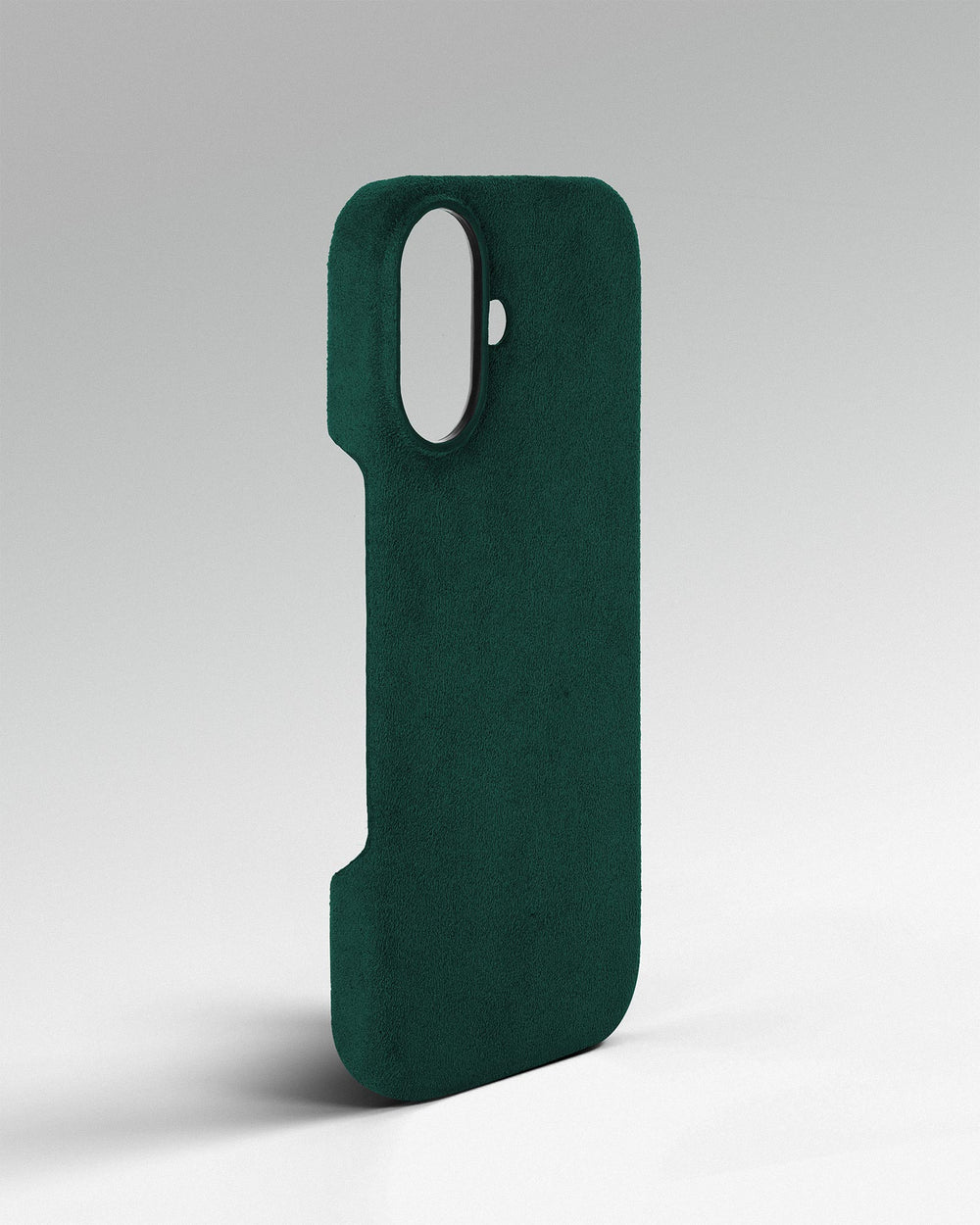 Zielone etui z alcantary do iPhone 17