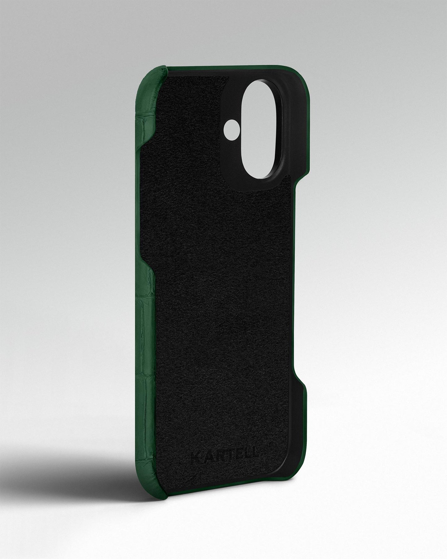 Темно-зелений чохол обтягнутий шкірою крокодила для iPhone 15 Plus