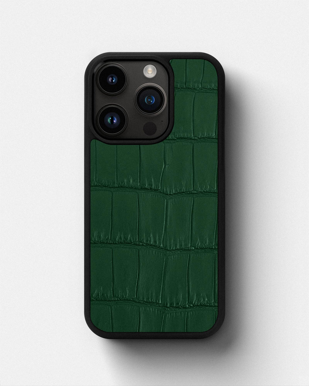 Etui z ciemnozielonej skóry krokodyla do iPhone 14 Pro