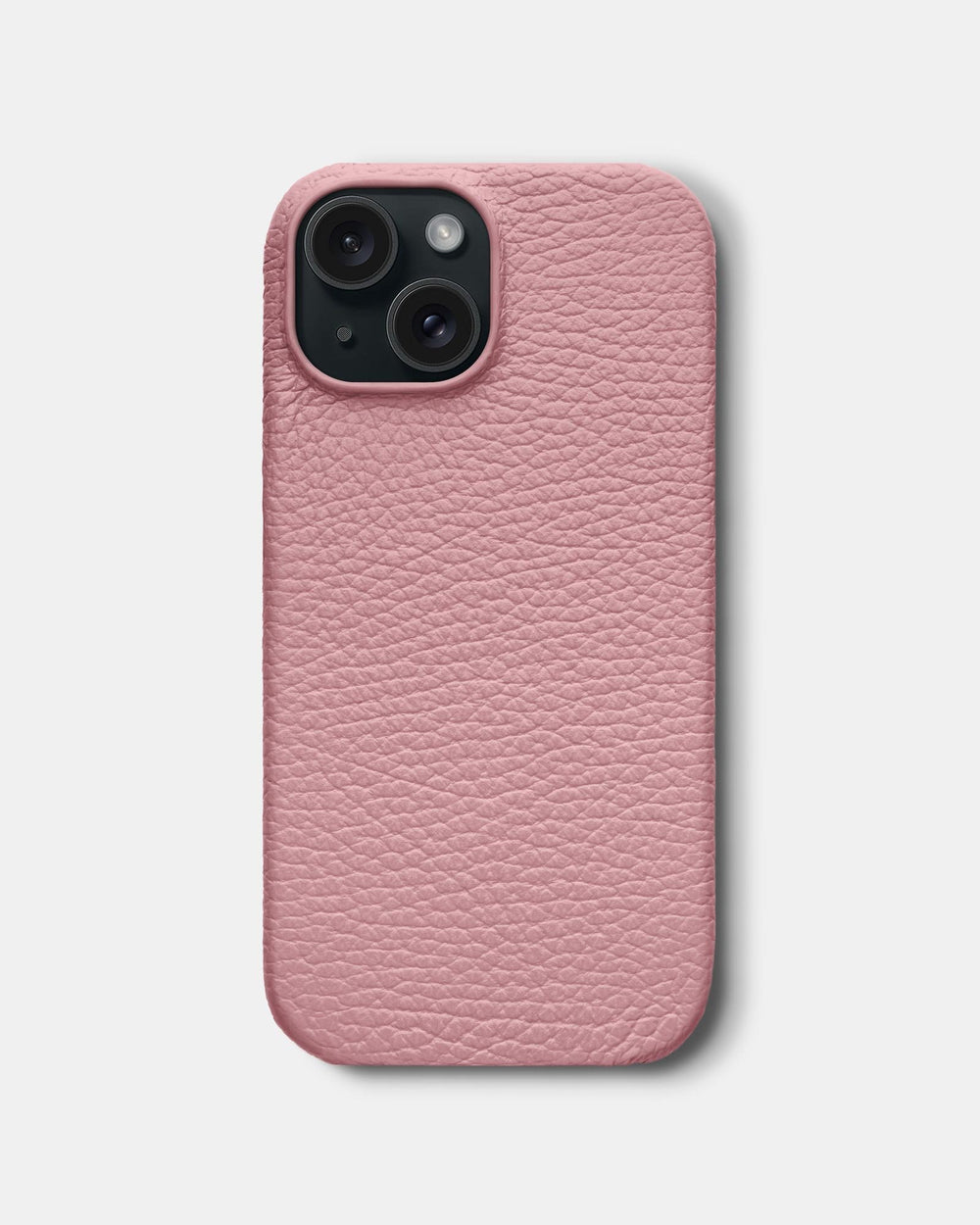 Różowe skórzane etui na iPhone 15