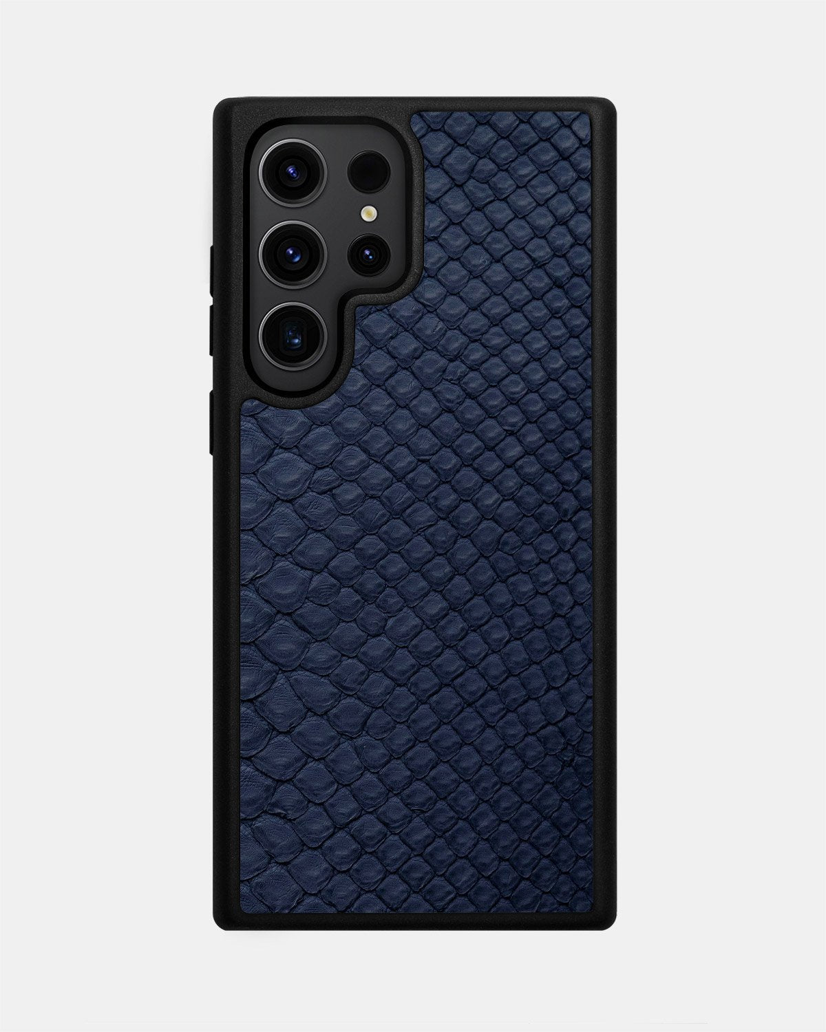 Etui z ciemnoniebieskiej skóry pytona o drobnych łuskach do Samsung S23 Ultra