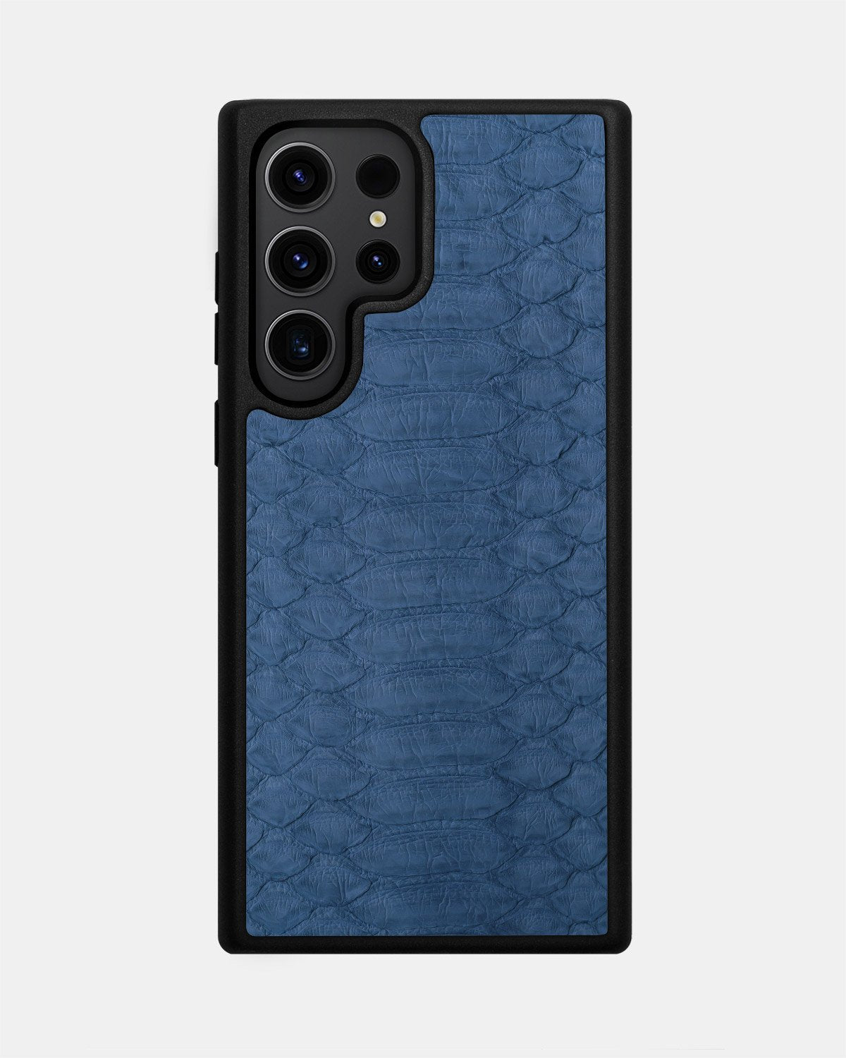 Etui z szaroniebieskiej skóry pytona z szerokimi łuskami dla Samsung S23 Ultra