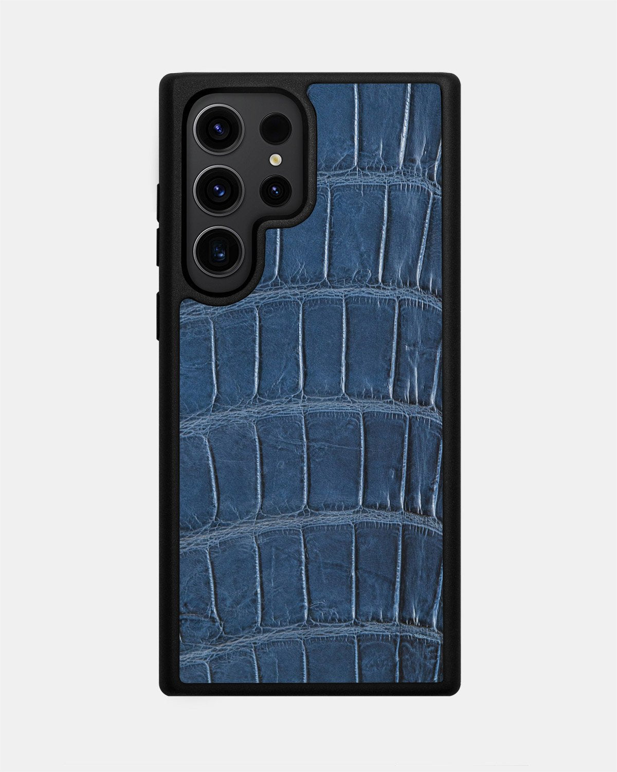 Etui z ciemnoniebieskiej skóry krokodyla dla Samsung S23 Ultra