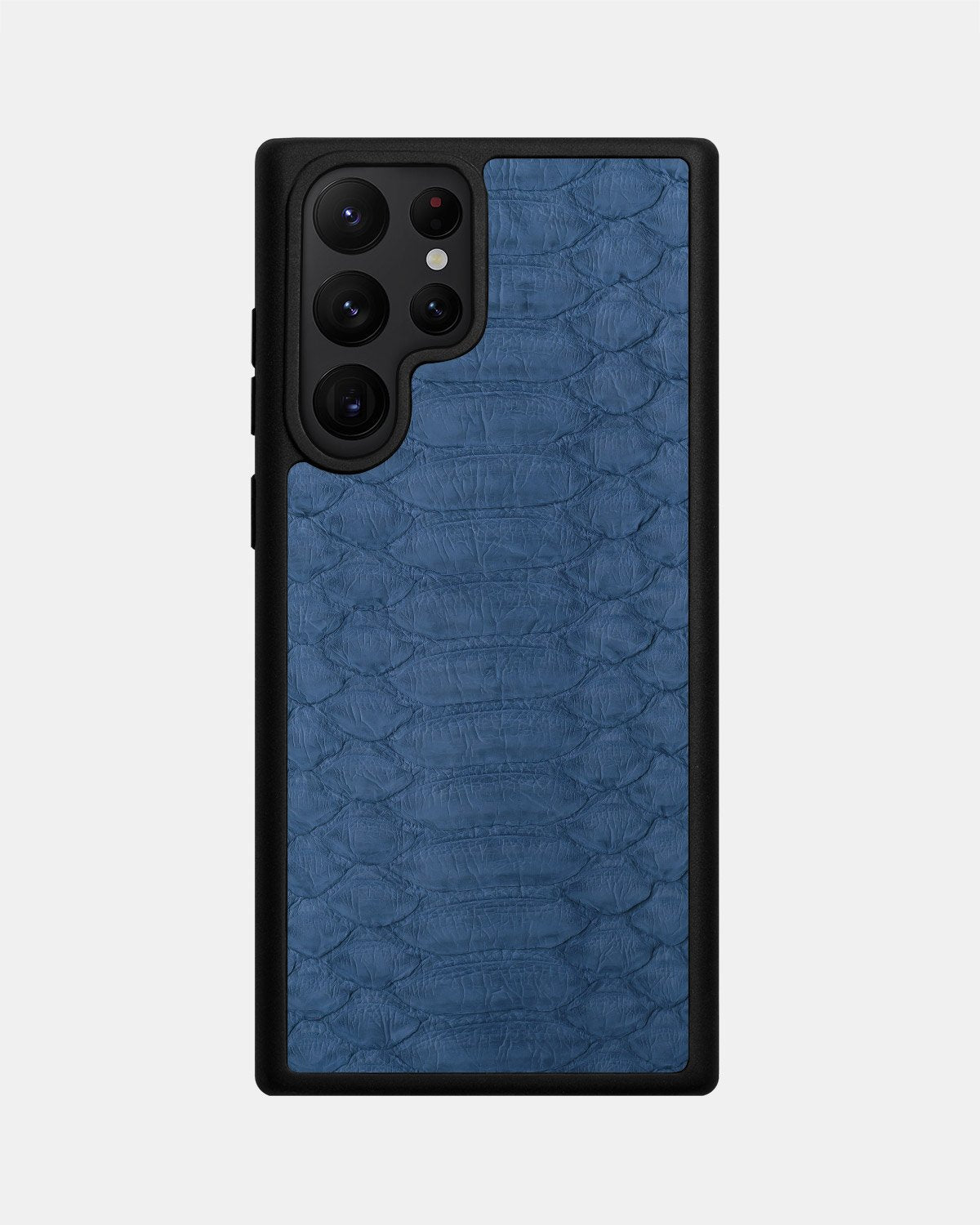 Etui z szaroniebieskiej skóry pytona z dużymi łuskami do Samsung S22 Ultra