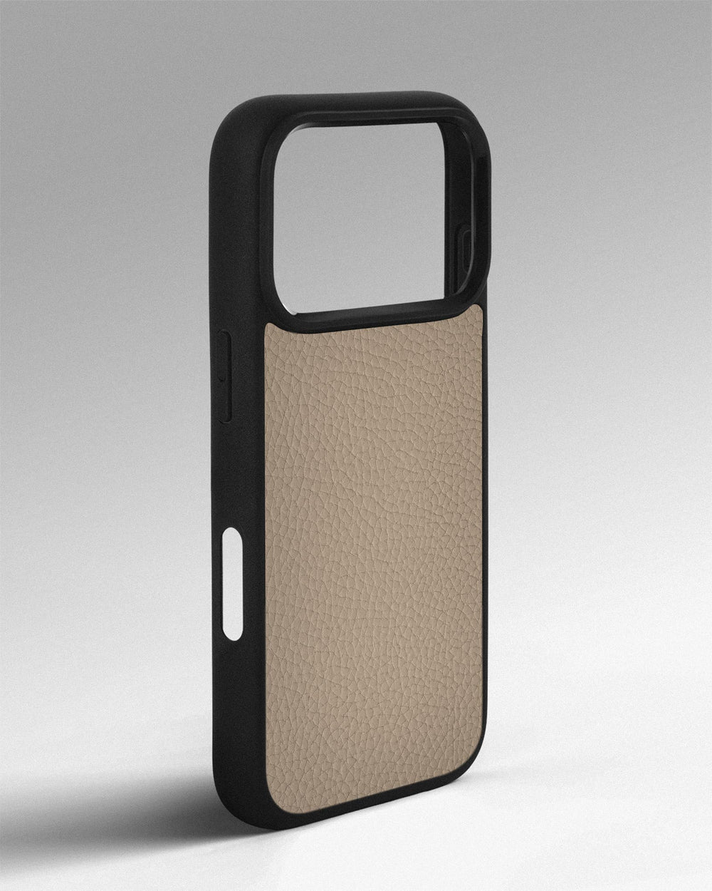 Etui z beżowej cielęcej skóry typu flotar na iPhone 17 Pro Max