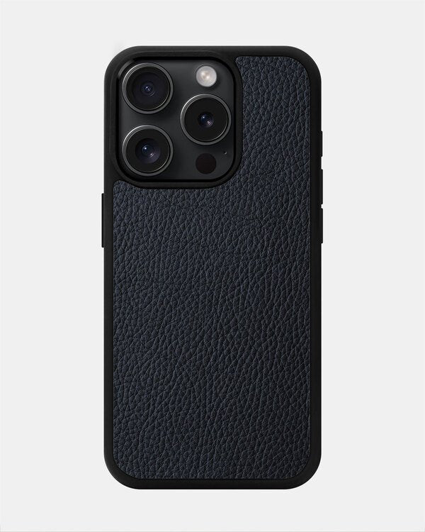 Чохол із темно-синьої телячої шкіри флотар для iPhone 15 Pro Max