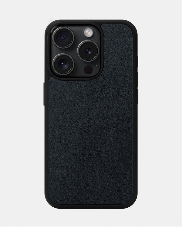 Etui z ciemnoniebieskiej cielęcej skóry do iPhone 15 Pro Max