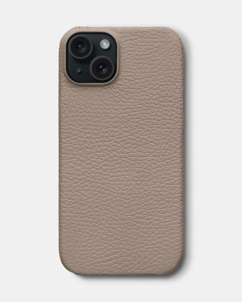 Бежевый кожаный чехол для iPhone 15 Plus