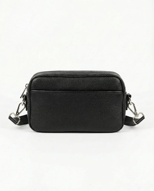 Сумка Reborn з чорної фактурної шкіри