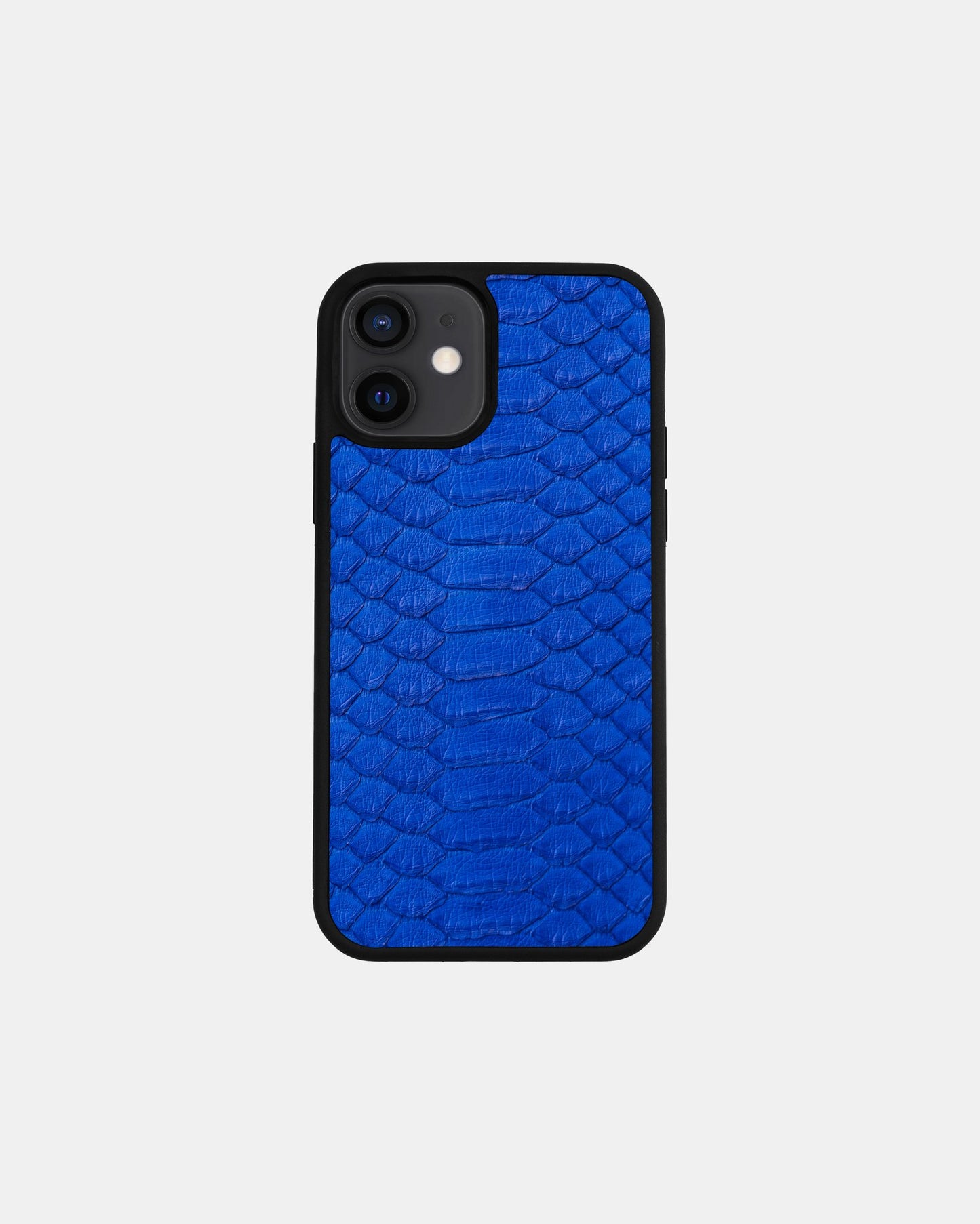 Чохол із синьої шкіри пітона з широкими лусочками для iPhone 12 Mini