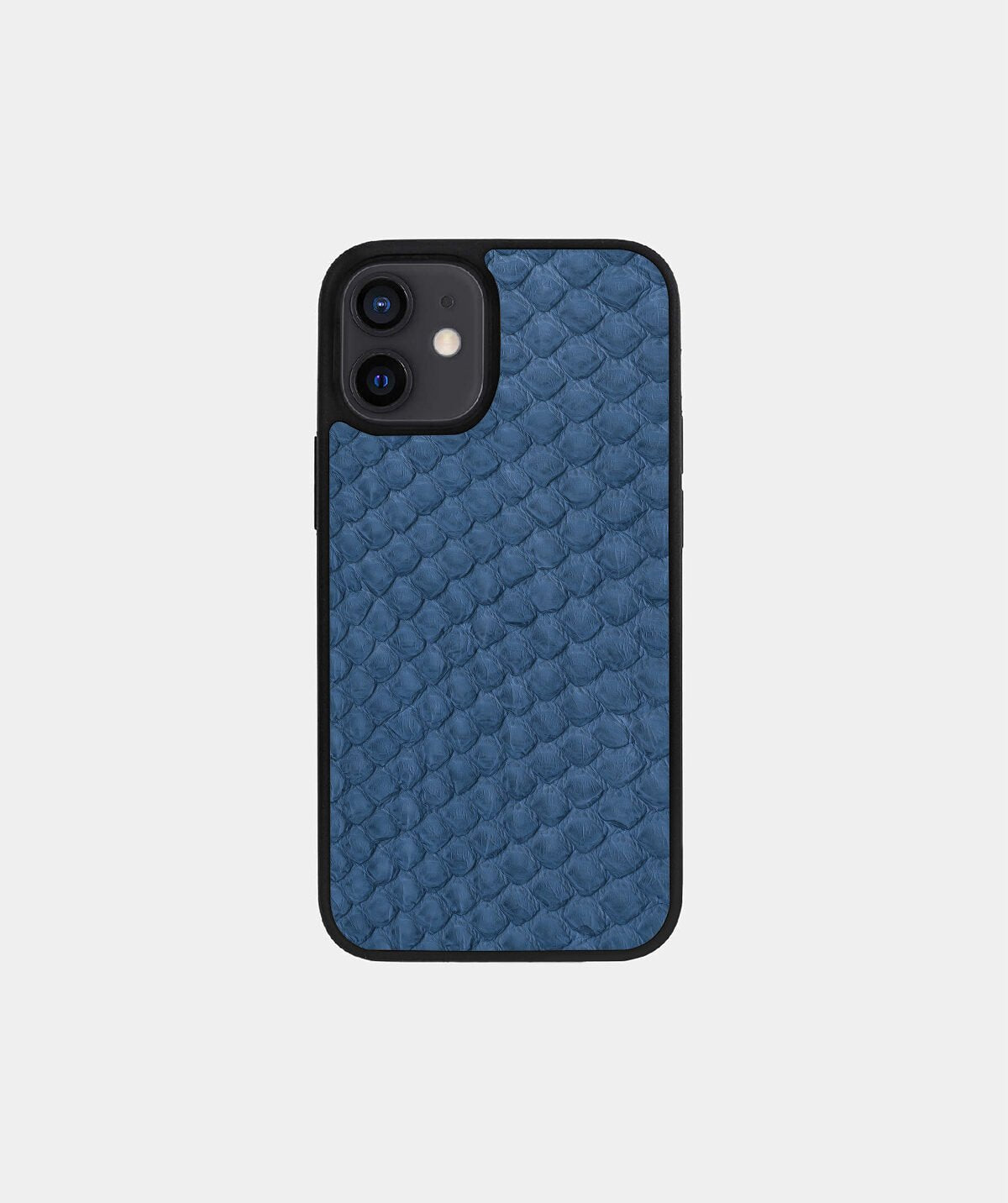 Чохол із сіро-синьої шкіри пітона з дрібними лусочками для iPhone 12 Mini