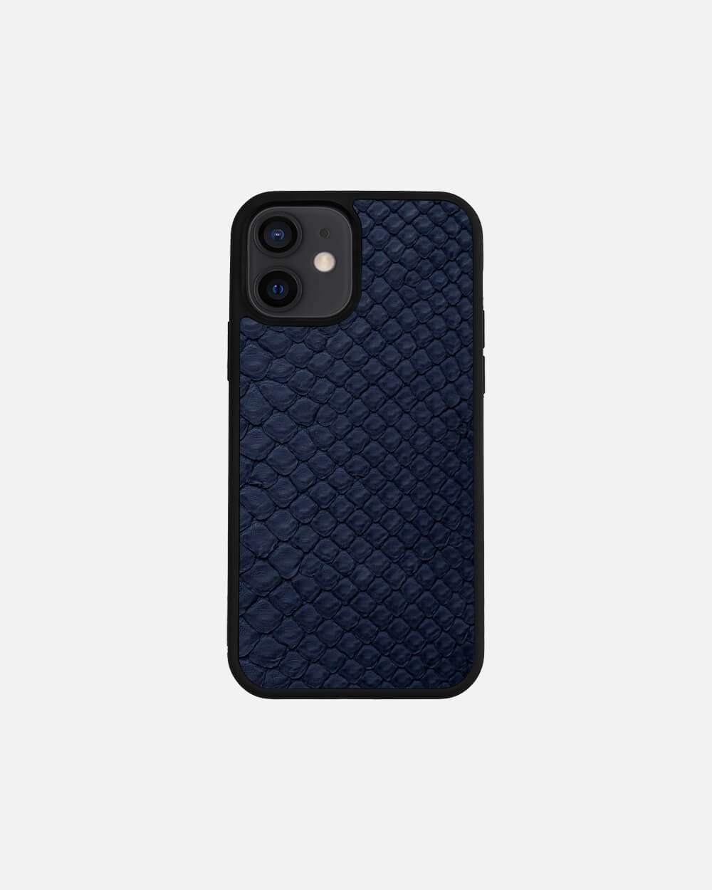 Чохол із темно-синьої шкіри пітона з дрібними лусочками для iPhone 12 Mini