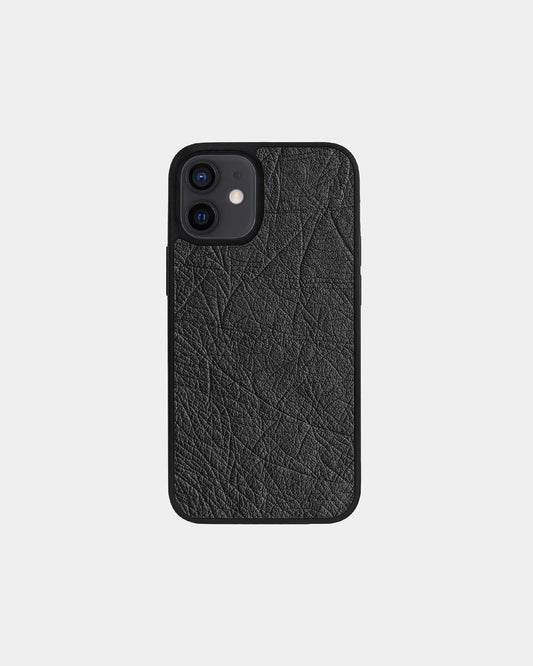 Чохол із темно-сірої шкіри страуса без фолікул для iPhone 12 Mini