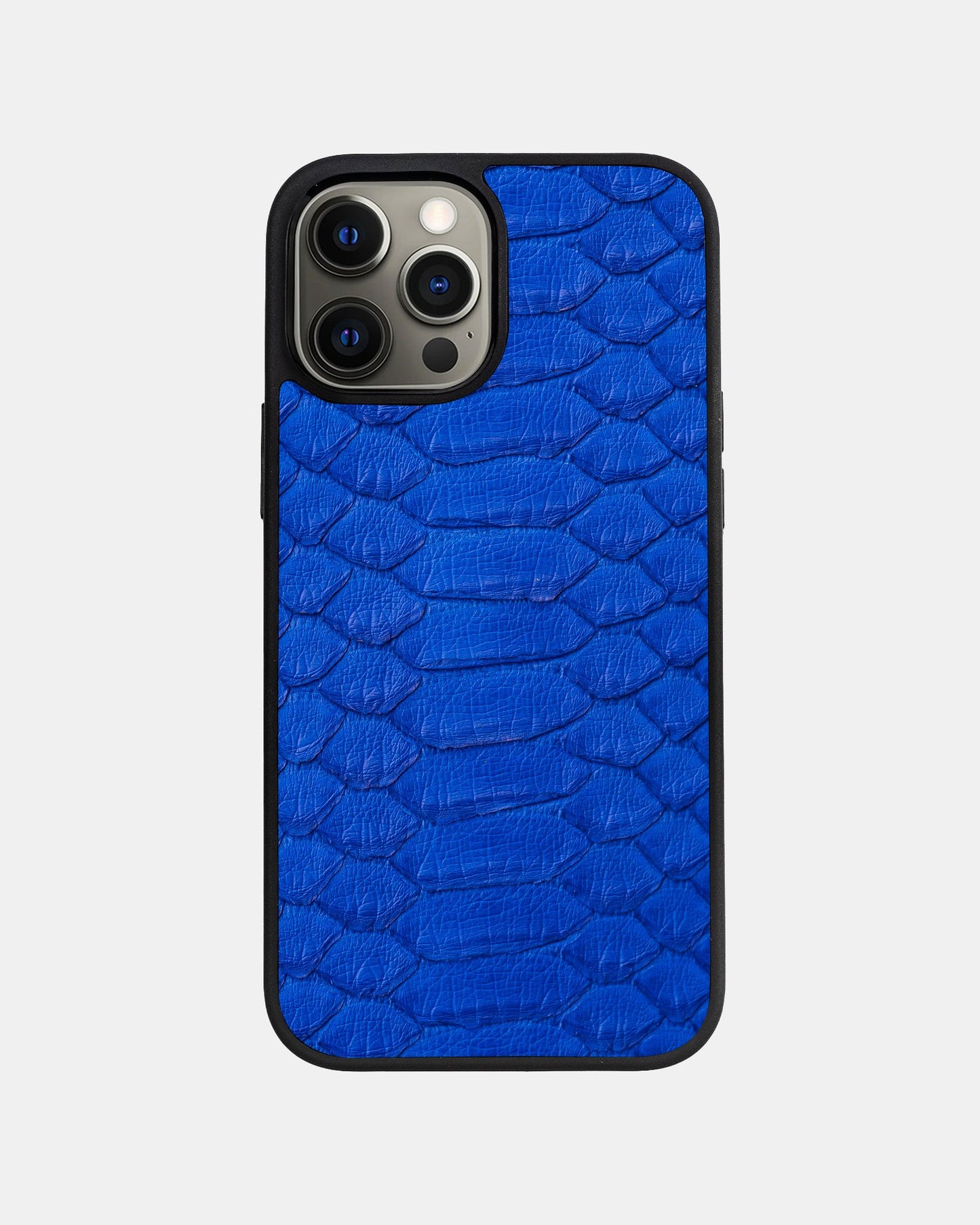 Чохол із синьої шкіри пітона з широкими лусочками для iPhone 12 Pro Max