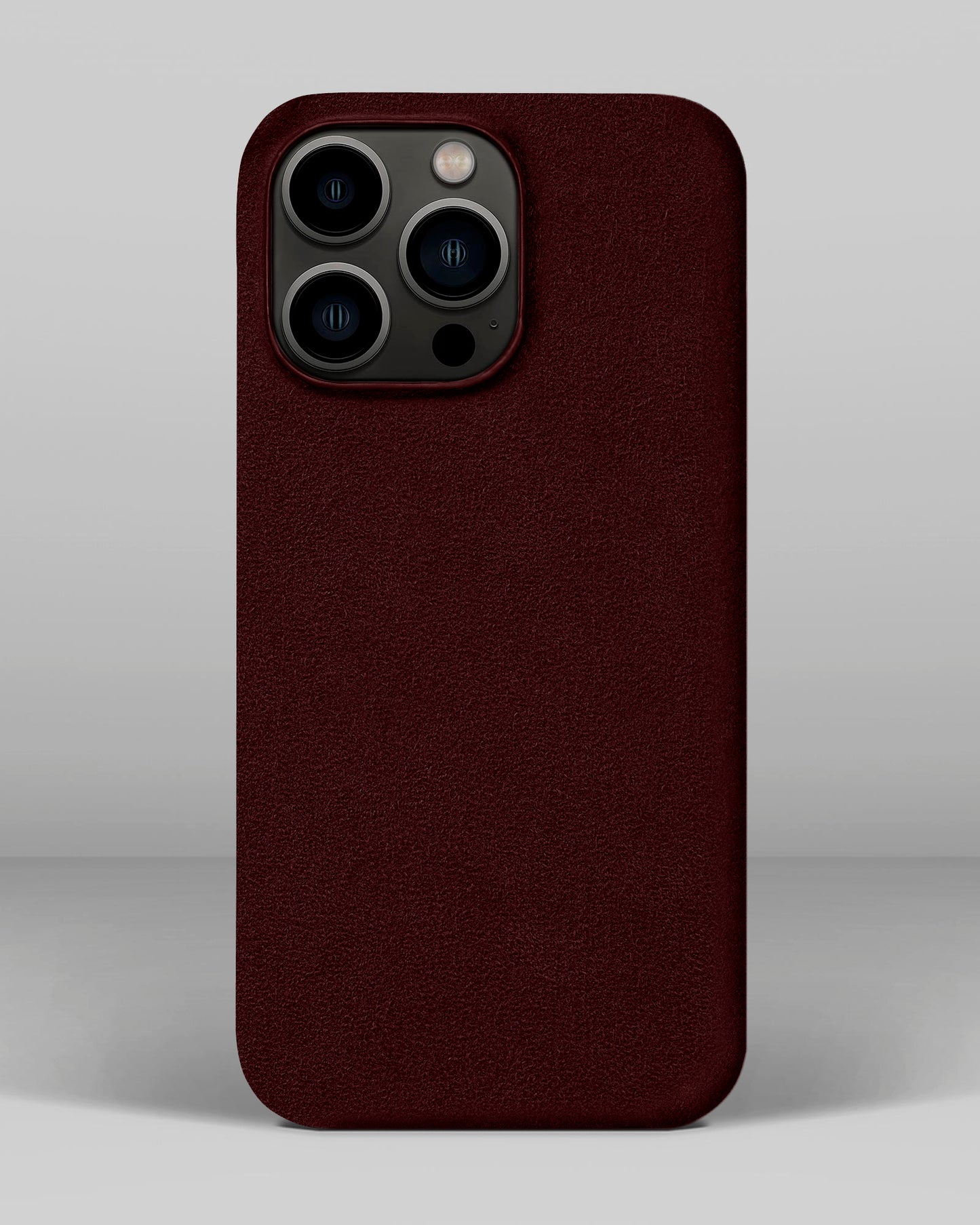 Бордовий чохол з алькантари для iPhone 13 Pro Max