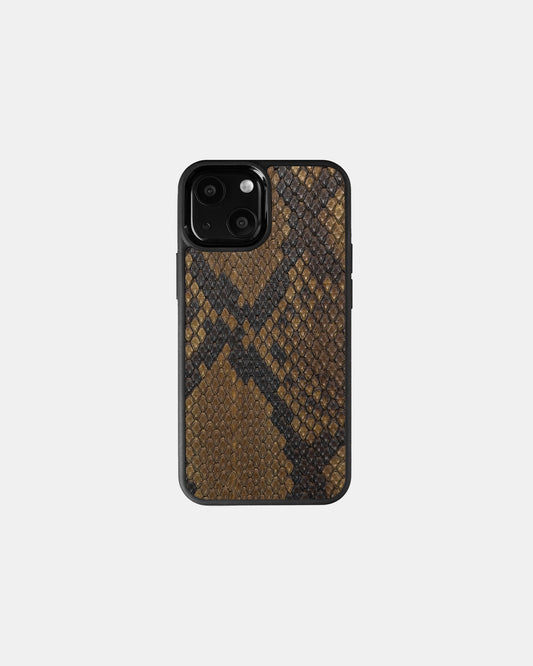 Чохол з оливкової шкіри пітона з дрібними лусочками для iPhone 13 Mini