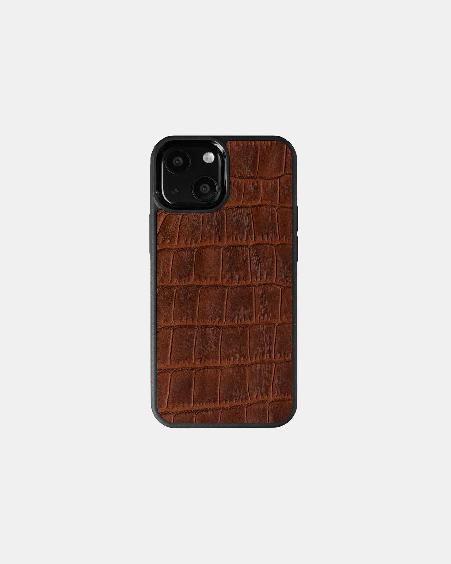 Чохол із рудого тиснення під крокодила на телячій шкірі для iPhone 13 Mini