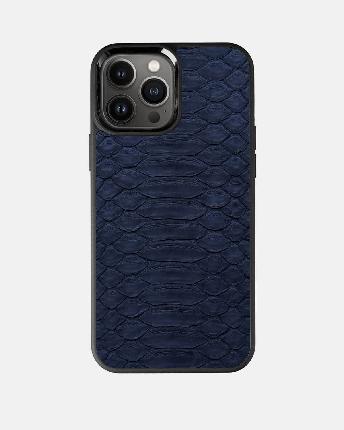 Чохол із темно-синьої шкіри пітона з широкими лусочками для iPhone 13 Pro Max