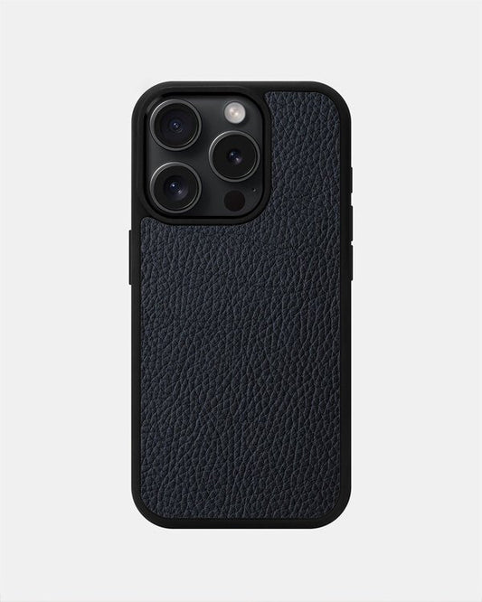 Чохол із темно-синьої телячої шкіри флотар для iPhone 15 Pro