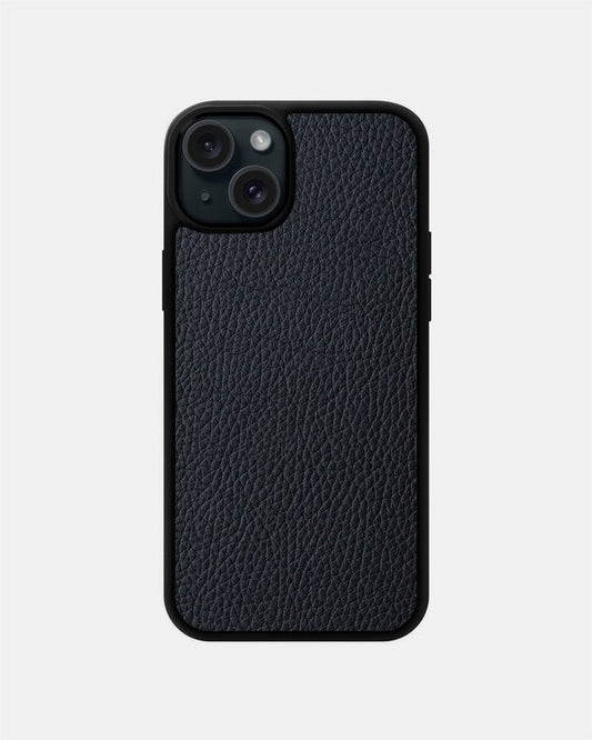 Чохол із темно-синьої телячої шкіри флотар для iPhone 15
