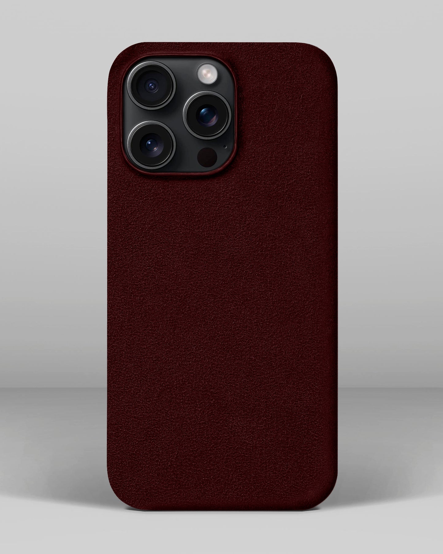 Бордовий чохол з алькантари для iPhone 15 Pro Max