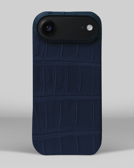 Темно-синій чохол обтягнутий шкірою крокодила для iPhone 17 Air