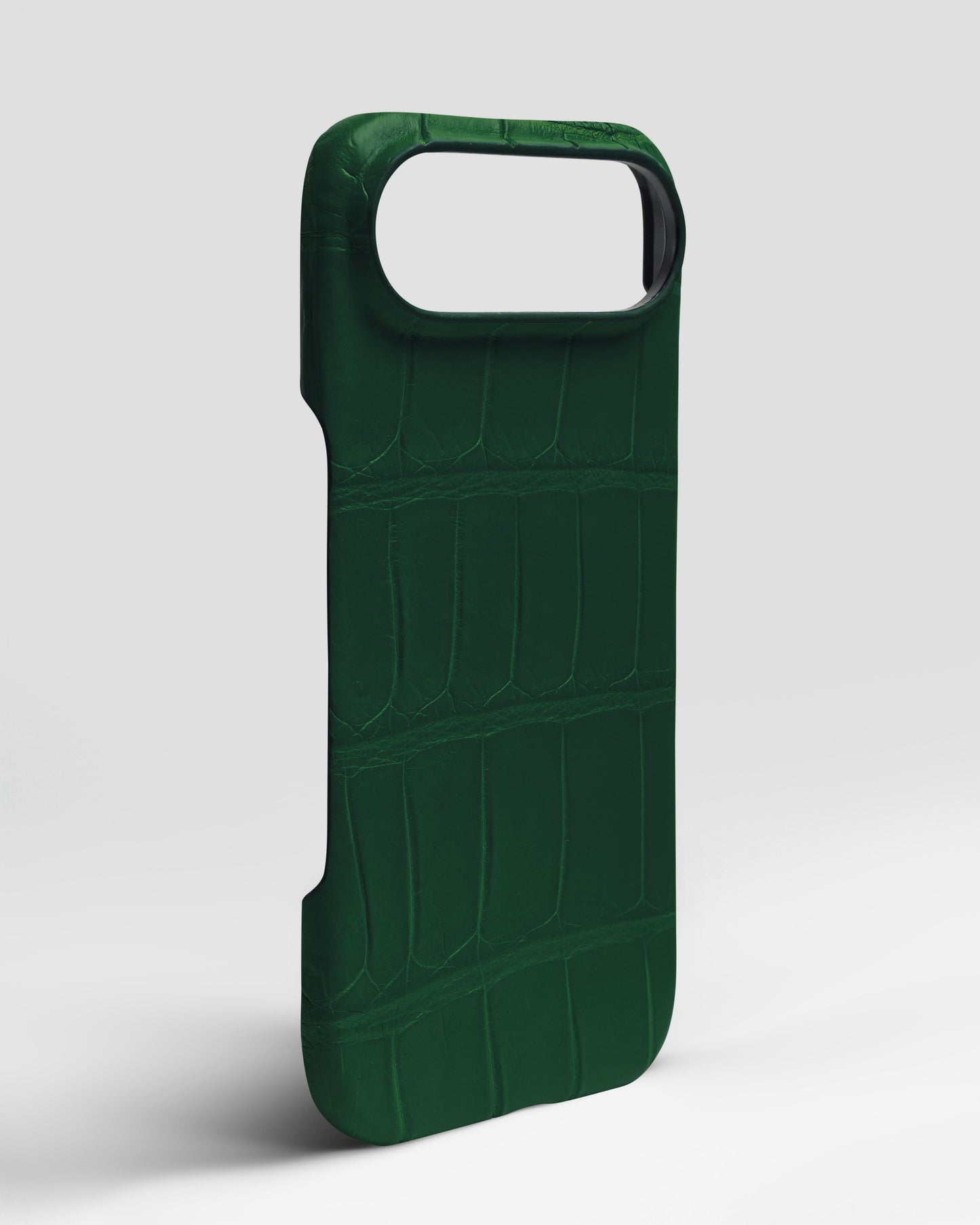 Темно-зелений чохол обтягнутий шкірою крокодила для iPhone 17 Air