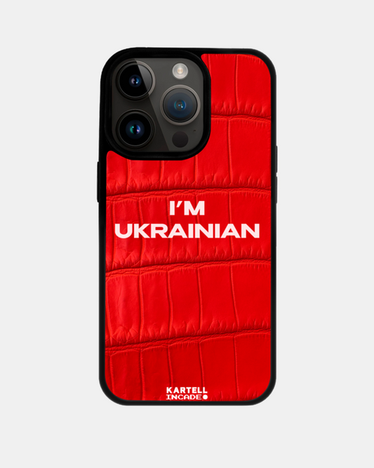 Чохол з червоної шкіри крокодила для iPhone