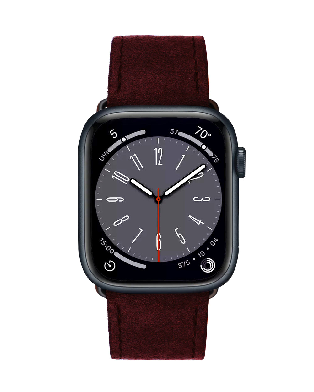 Ремінець для Apple Watch з алькантари у бордовому кольорі