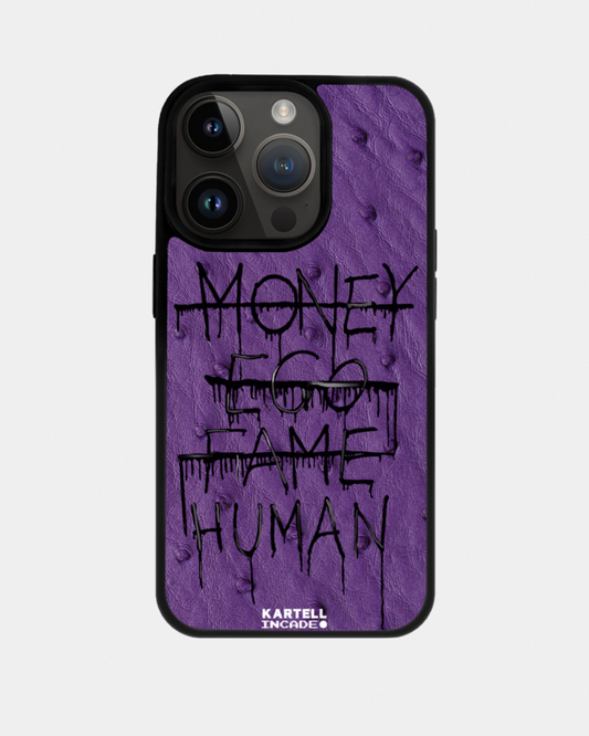 Чохол з фіолетової шкіри страуса з фолікулами для iPhone