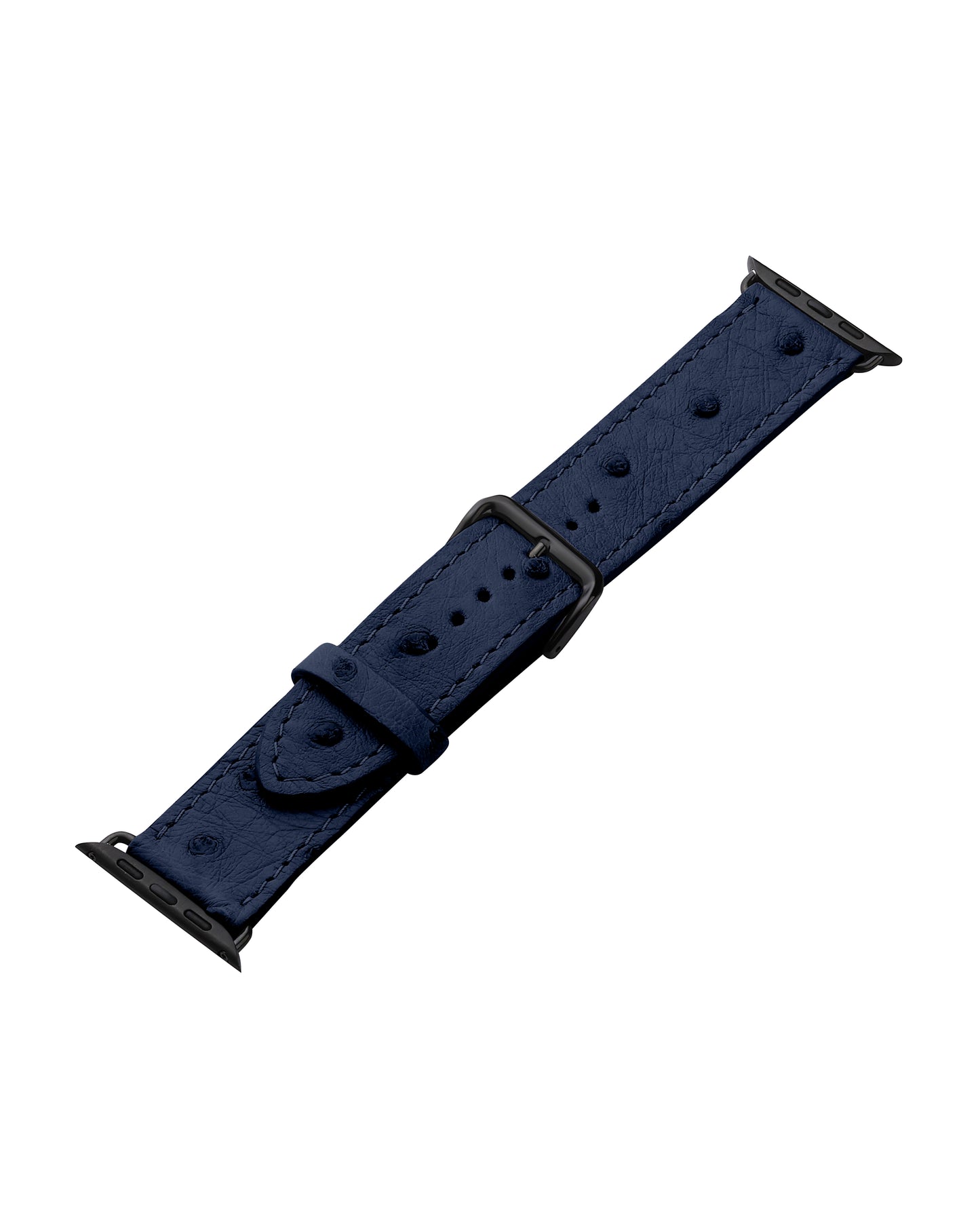 Ремінець для Apple Watch зі шкіри страуса в синьому кольорі з фолікулами