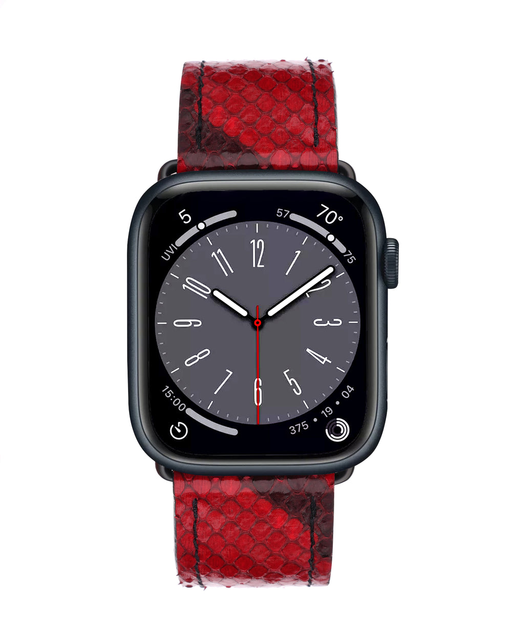 Ремешок для Apple Watch из кожи питона красного цвета с рисунком