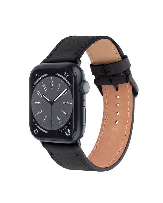 Ремінець для Apple Watch із телячої шкіри флотар в чорному кольорі