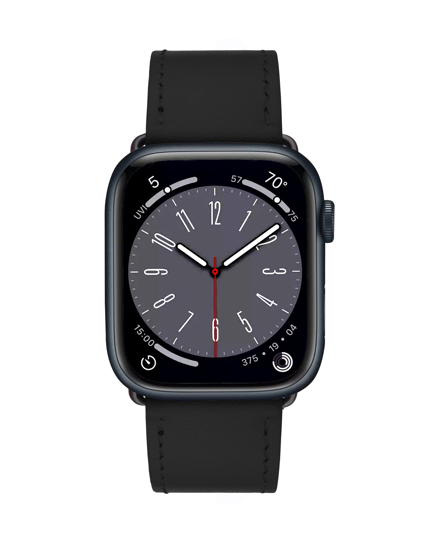 Ремінець для Apple Watch зі шкіри купон у чорному кольорі