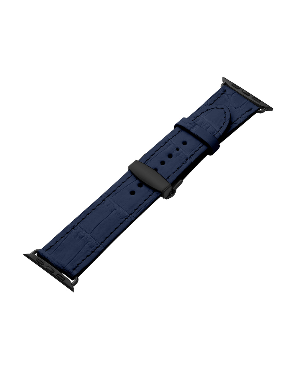 Pasek do Apple Watch ze skóry krokodyla w ciemnoniebieskim kolorze