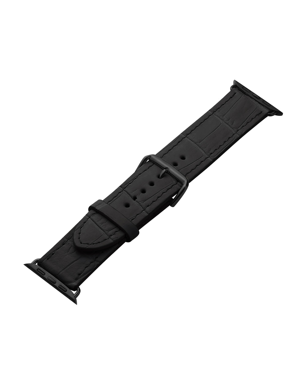 Pasek do Apple Watch ze skóry krokodyla w czarnym kolorze