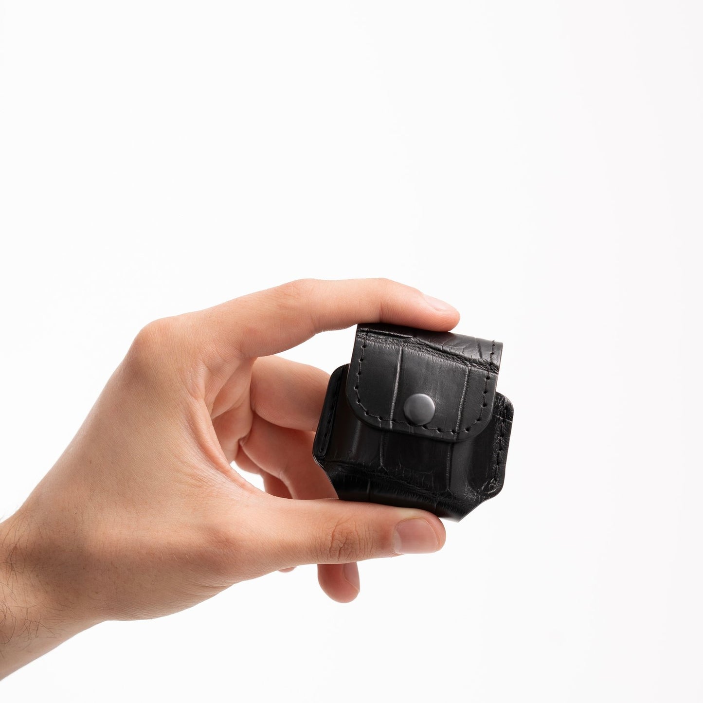 Чохол для AirPods Pro/Pro 2  із чорної шкіри крокодила