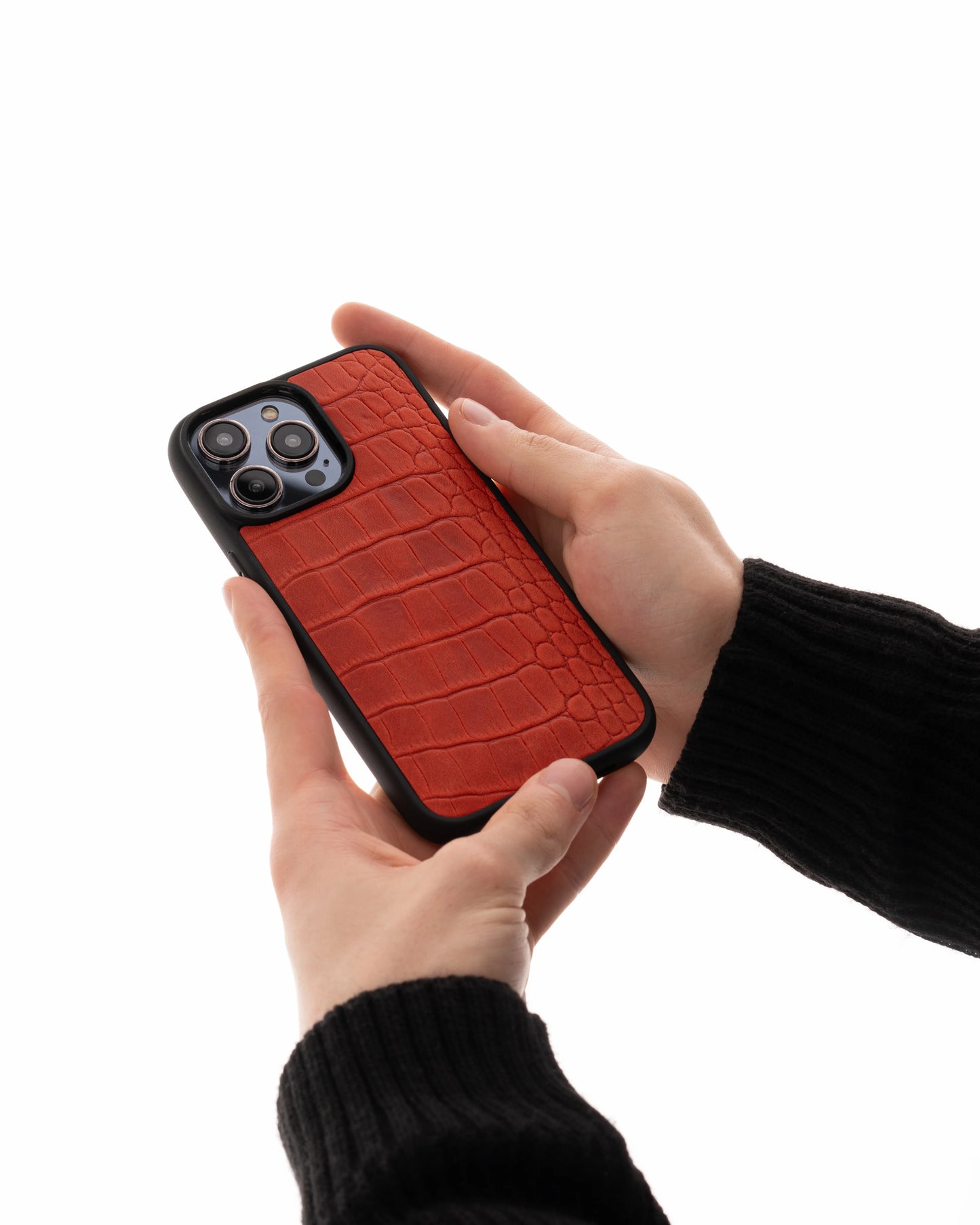 Чохол із червоного тиснення під крокодила на телячій шкірі для iPhone 11 Pro Max