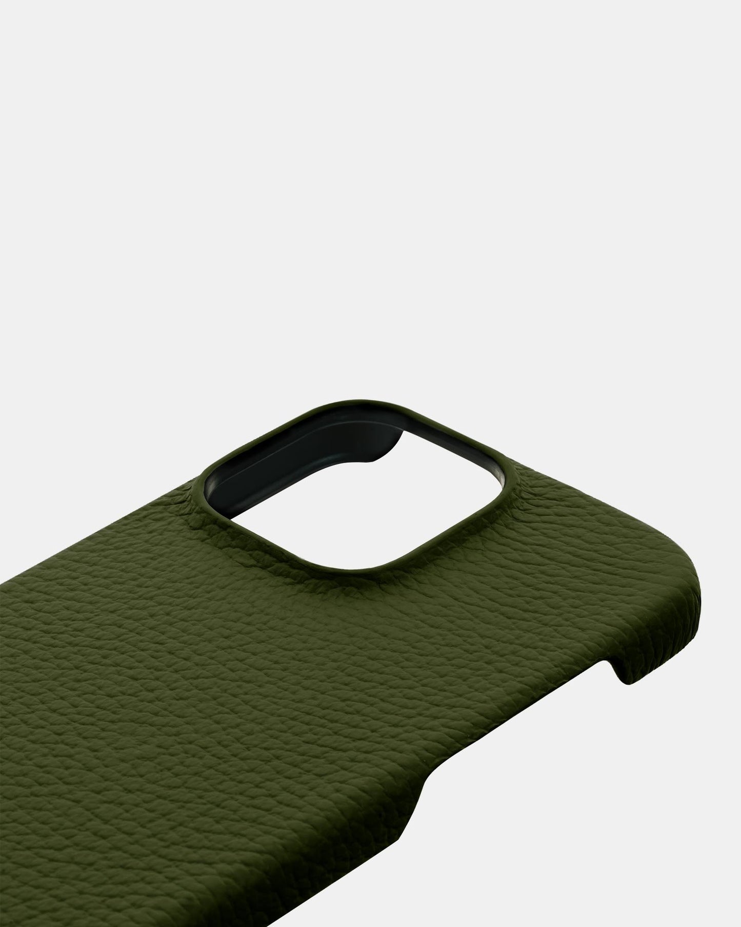 Оливковий шкіряний чохол для iPhone 14 Pro Max