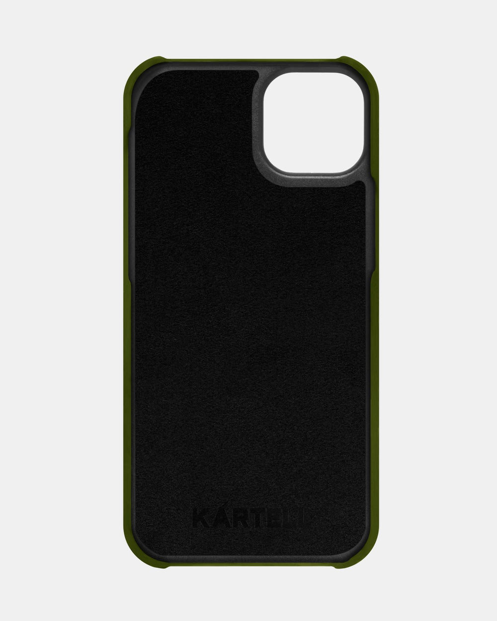 Оливковый кожаный чехол для iPhone 15 Plus
