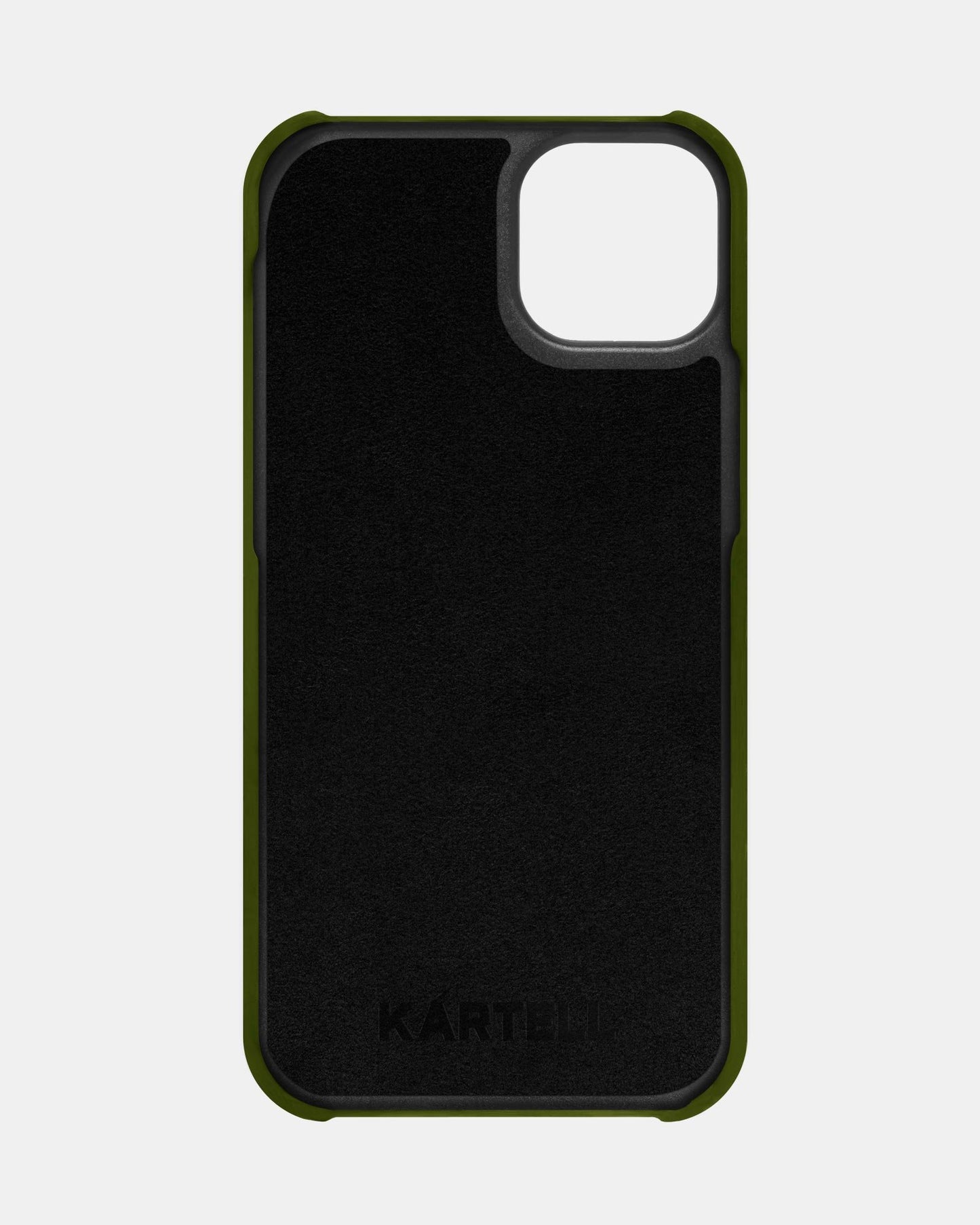 Оливковий шкіряний чохол для iPhone 13