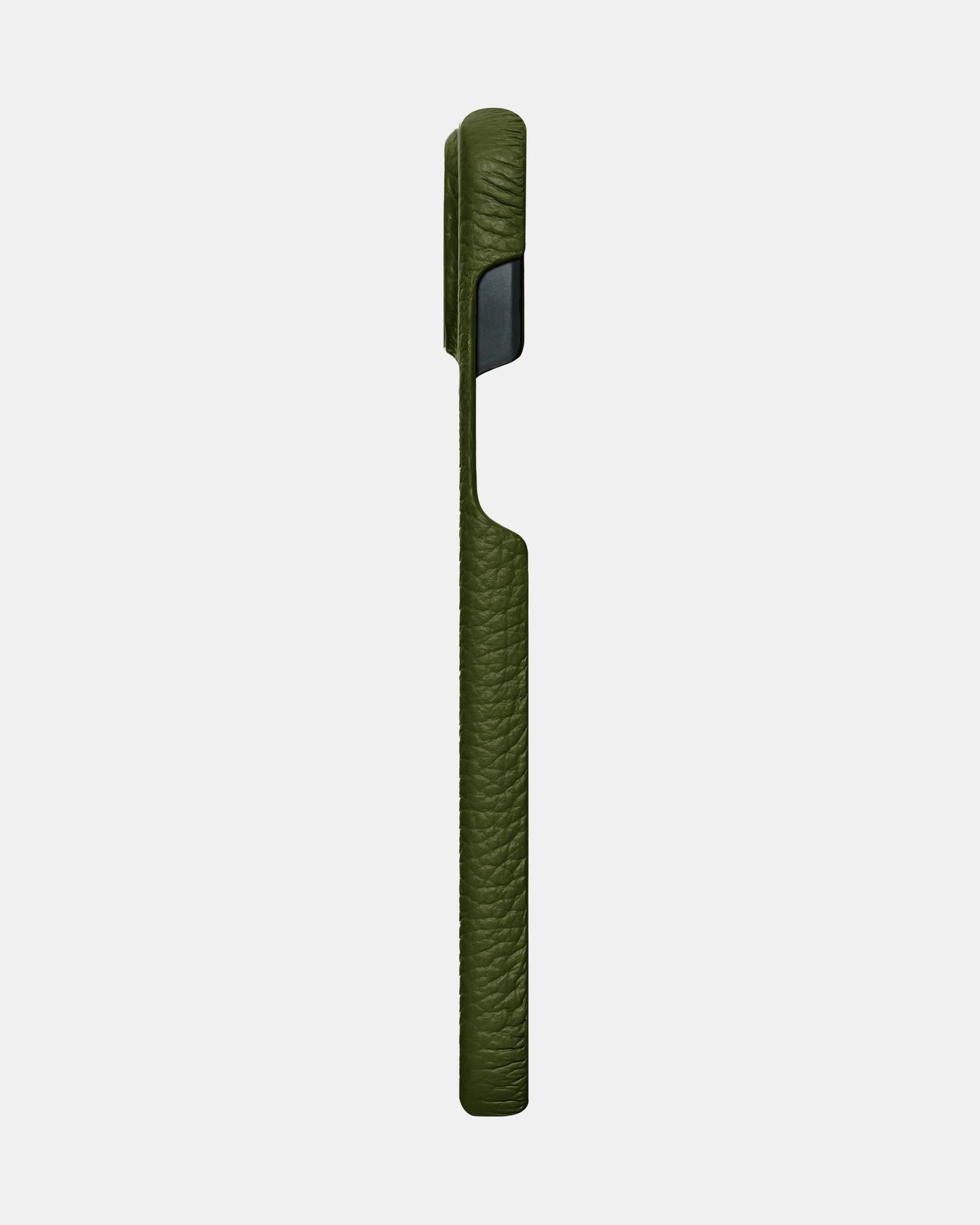 Оливковий шкіряний чохол для iPhone 13
